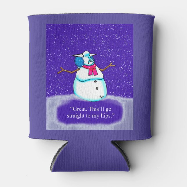 Porta-lata Funny Spectickles Holiday Diet Snow Woman Cartoon (Frente)