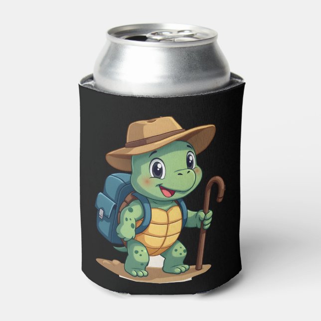 Porta-lata Funny Turtle Hiking Graphic Camping Lover Adventur (Can Front)