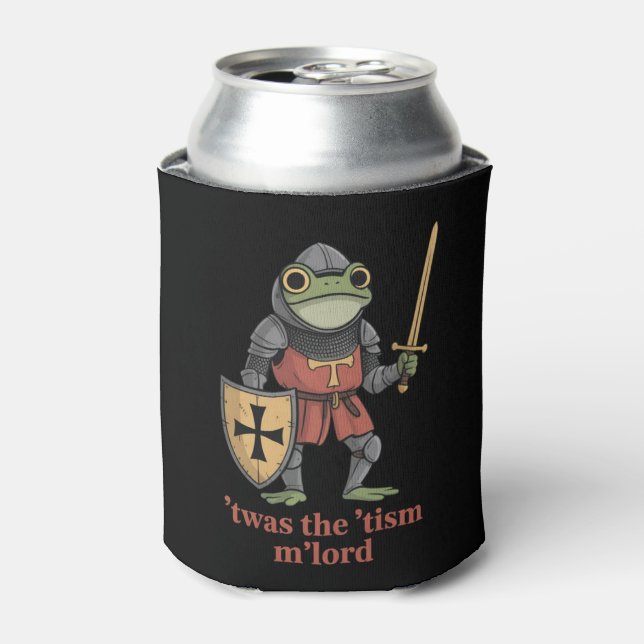 Porta-lata Funny T'was The 'Tism M'Lord Medieval Knight Frog  (Can Front)