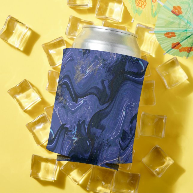 Porta-lata Galaxy Swirl Blue Glitter Abstrato Padrão cósmico (Verão in situ)