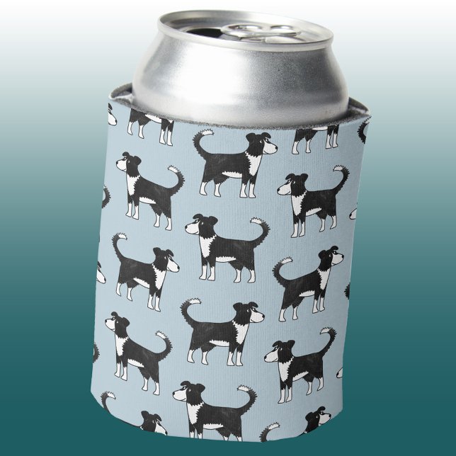 Porta-lata Galês Border Collie Dog (Fun Welsh Border Collie Sheepdog pattern can cooler)