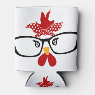 Porta-lata Galinha com óculos Face