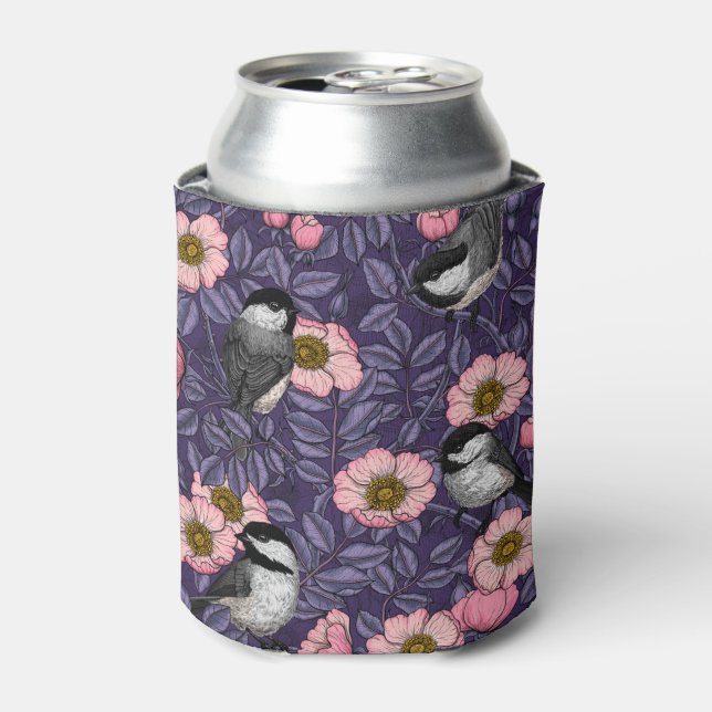 Porta-lata Galinhas na rosa selvagem de rosa e violeta (Can Front)