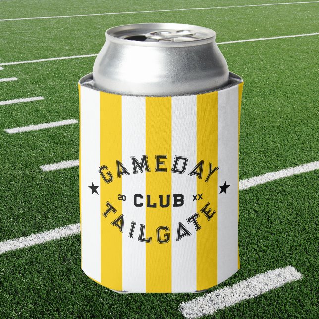 Porta-lata Gameday Tailgate Club Yellow Stripe Custom Party (Criador carregado)