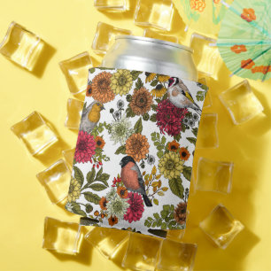 Porta-lata Garden birds and flowers 1