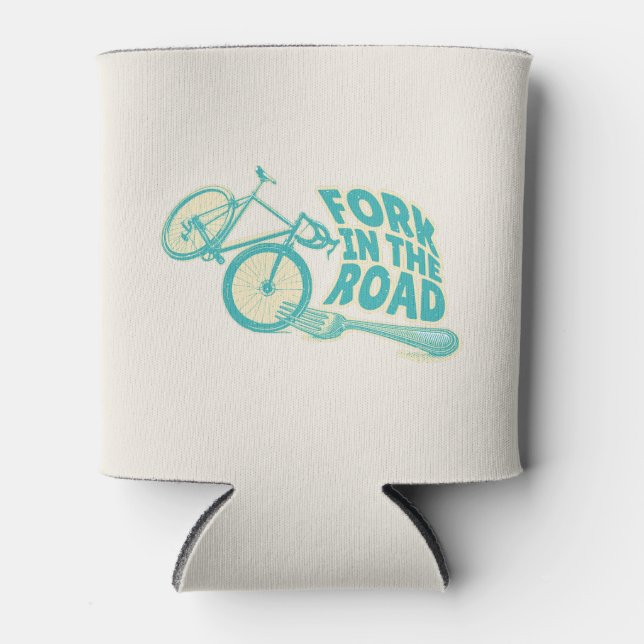 Porta-lata Garfo na estrada bicicleta Engraçada (Frente)