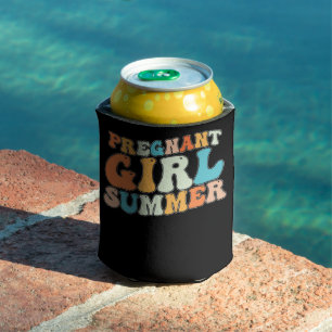Porta-lata Garota Grávida Groovy Verão Gravidez Retro