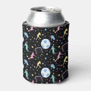 Porta-lata Garotas Futebol Silhuettes Stars and Sparkles