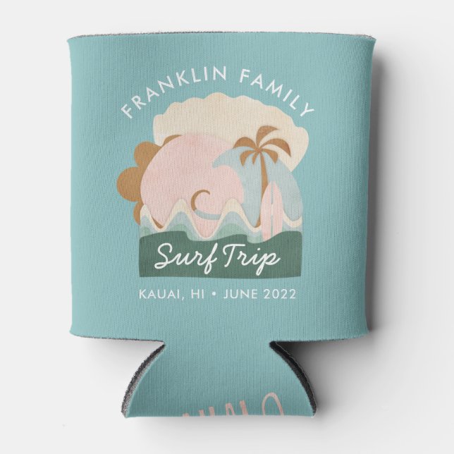 Porta-lata Garrafa de viagem para Surf da Família Personaliza (Frente)