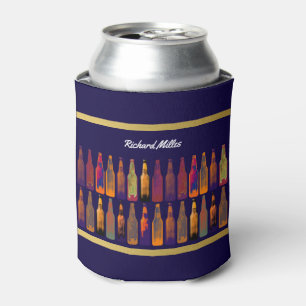 Porta-lata garrafas coloridas de cerveja