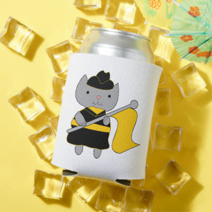 Porta-lata Gatinho Cinza em Uniforme de Guarda de Cores com B