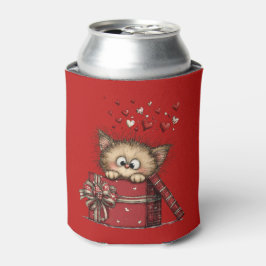Porta-lata Gatinho de Desenho Animado Fofo em uma Caixa com C