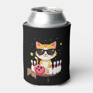 Porta-lata Gato Bonito Com Óculos De Sol, Boliches De Brincad