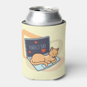 Porta-lata Gato de computador adormecido bonito