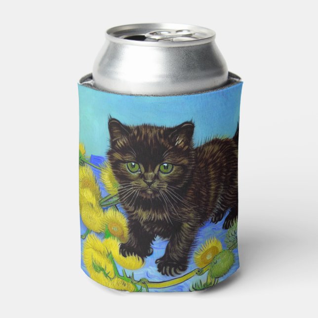 Porta-lata Gato de estilo Van Gogh com Sunflower (Can Front)