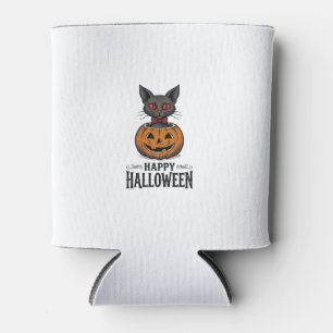 Porta-lata Gato de Halloween Fofa Abóbora Vintage Assustador_