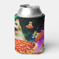 Gato de pizza espacial engraçado