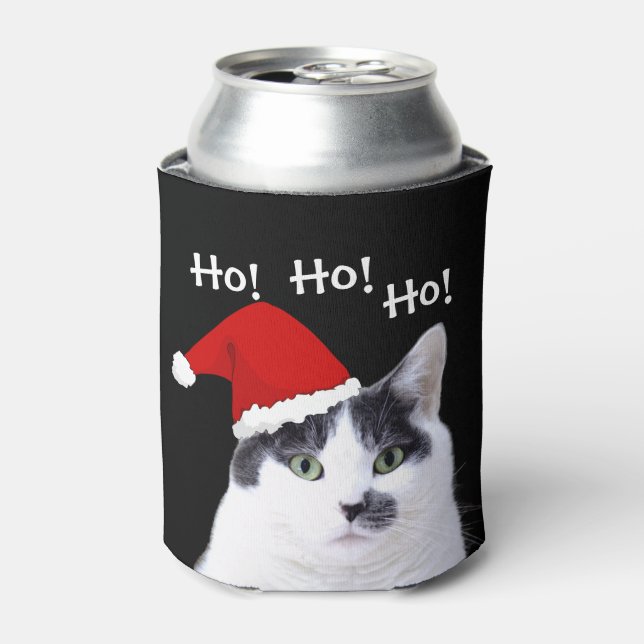 Porta-lata Gato em Santa Hat (Can Front)