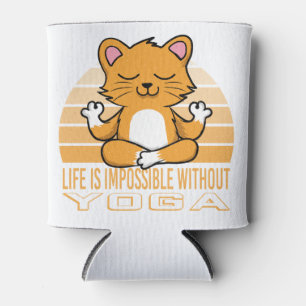 Porta-lata Gato engraçado fazendo yoga.