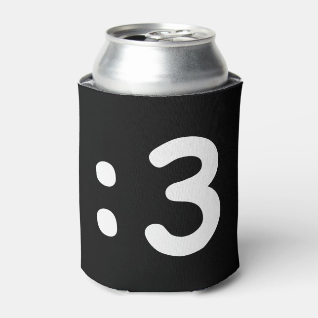 Porta-lata Gato Face Emoticon: 3 Pode Resfriar (Can Front)