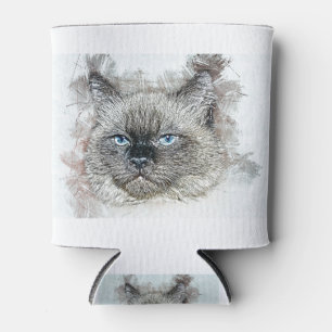 Porta-lata Gato Felino Gatinho Pet Cabeça Rag Boneca Gato