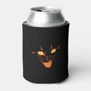 Porta-lata Gato Negro Assustador Rosto de Halloween Costume A