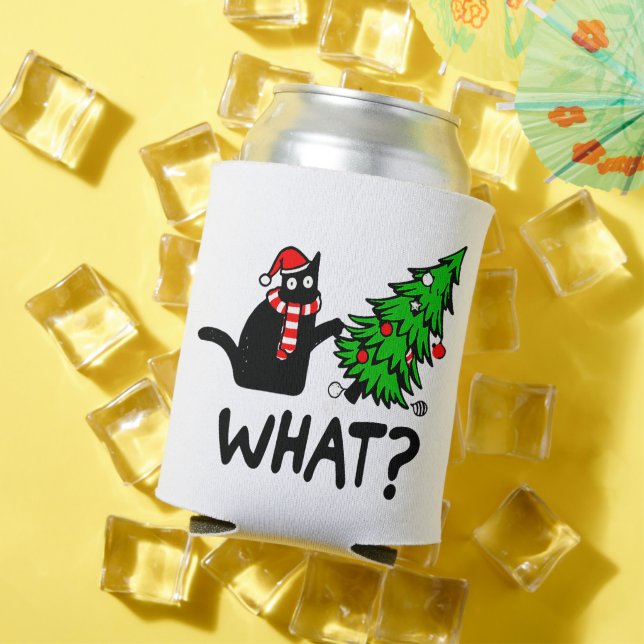 Porta-lata Gato Negro Engraçado Empurrando Pet De Árvore De N (Verão in situ)