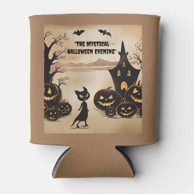 Porta-lata Gato negro pela mansão assombrada (Frente)