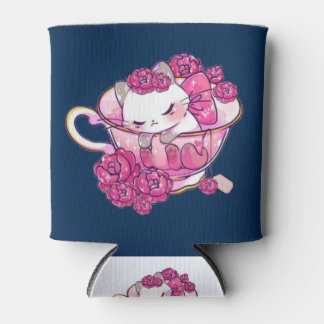 Porta-lata Gato numa xícara de chá