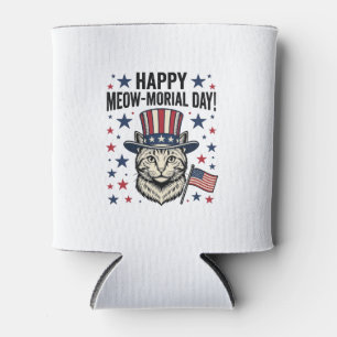 Porta-lata Gato Patriótico Dia Meow-morial Vintage Desenho Ve