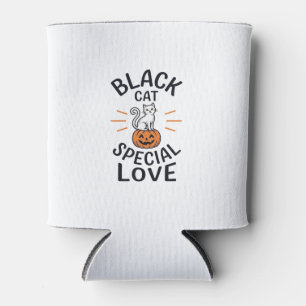 Porta-lata Gato Preto Amor Especial Design de Vetor de Gato d
