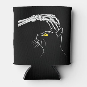 Porta-lata Gato Preto Com Esqueleto De Dia das Bruxas Louco