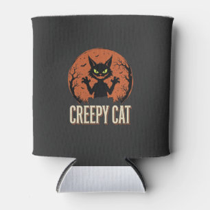 Porta-lata Gato Sinistro Gráfico da Lua Vintage de Halloween