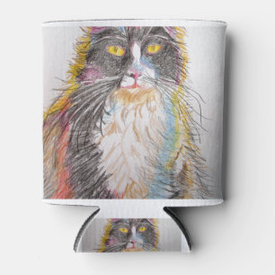 Porta-lata Gatos bonitos de desenho de gato de smoking