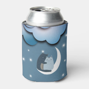 Porta-lata Gatos bonitos se afogando na arte da lua