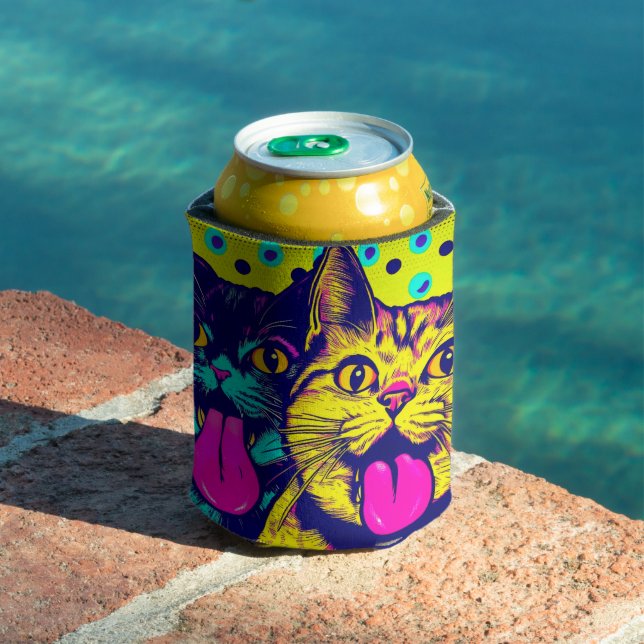 Porta-lata Gatos com língua (Piscina in situ)