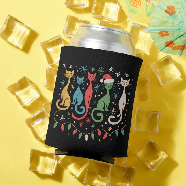 Porta-lata Gatos com Visual Moderno de Meados do Século Natal (Verão in situ)