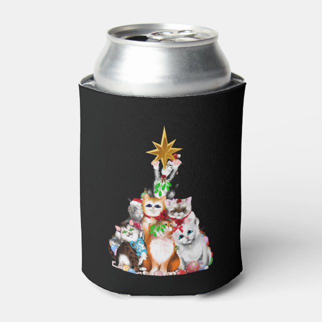 Porta-lata gatos de árvore de natal (Can Front)