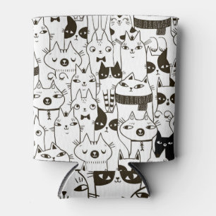 Porta-lata Gatos de rabisco: padrão perfeito engraçado.