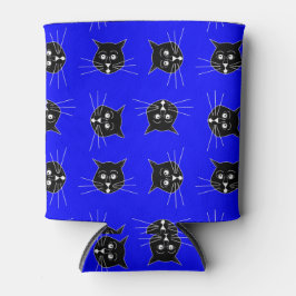 Porta-lata Gatos malucos em fundo azul na lata mais fria