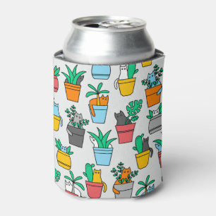 Porta-lata Gatos nos vasos de flores