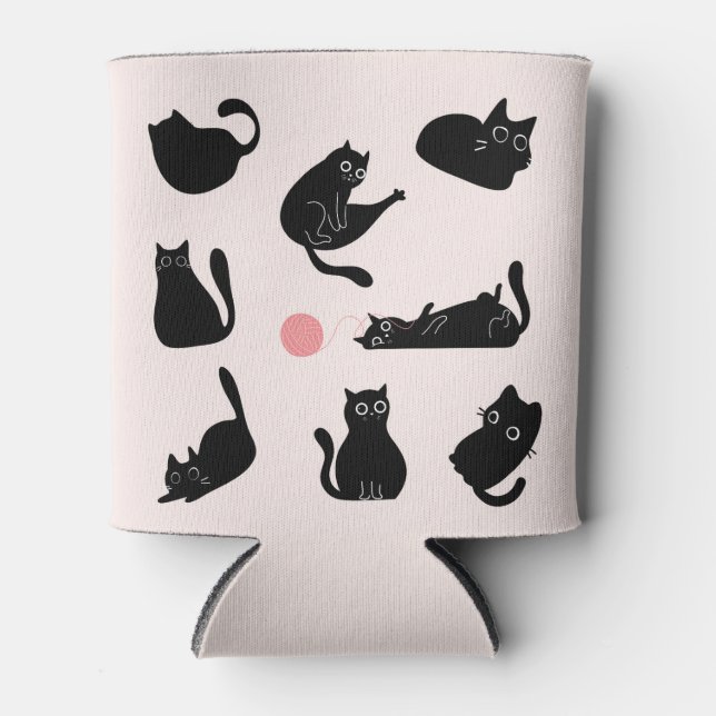 Porta-lata Gatos Pretos bobos (Frente)