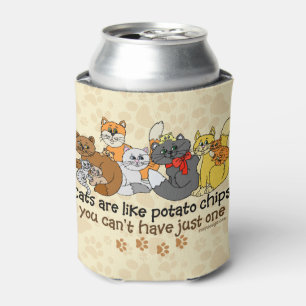 Porta-lata Gatos são como batatas fritas