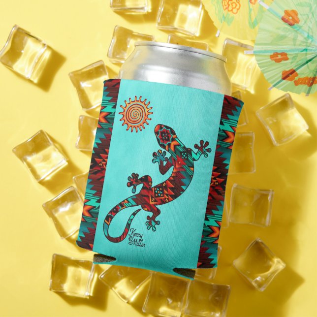 Porta-lata Gecko Lizard E Sun Conseguem Resfriar (Verão in situ)