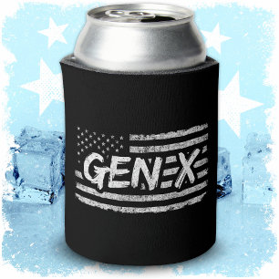 Porta-lata Gen X Gen Xer Generation X American Flag Gen X