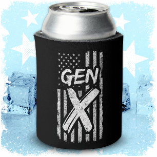 Porta-lata Gen X Gen Xer Generation X American Flag Gen X