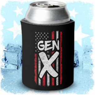 Porta-lata Gen Xer Generation X American Flag Gen X