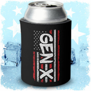 Porta-lata Gen Xer Generation X American Flag Gen X