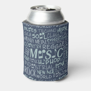 Porta-lata Genres de Música Palavras Colagem de bebidas perso