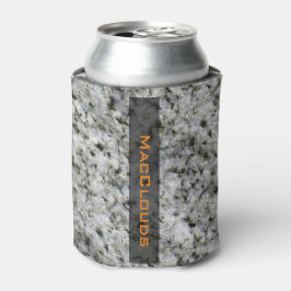 Porta-lata Geologia White Granite Rock Textura com Nome